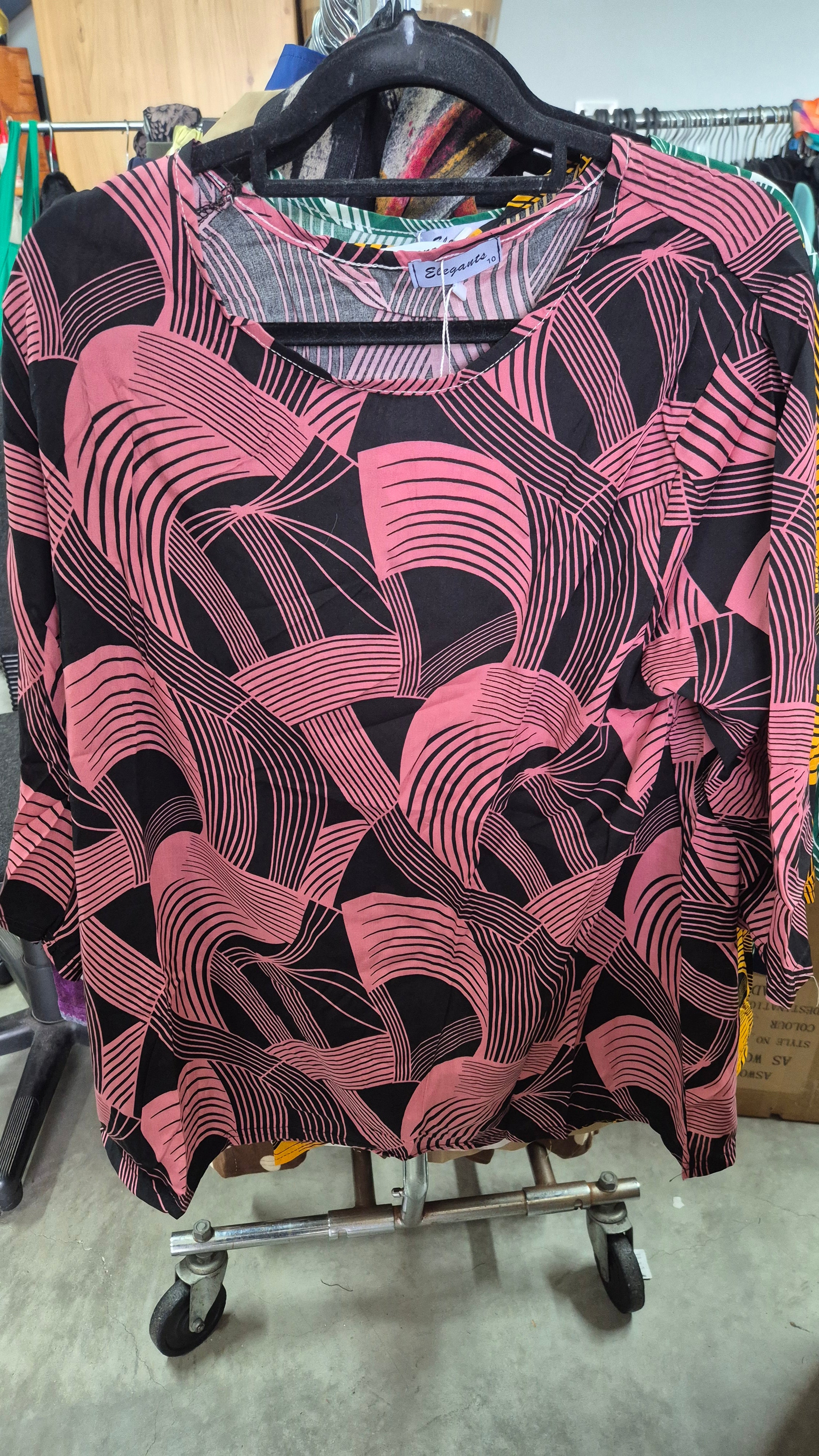 Wave Print Rayon Top