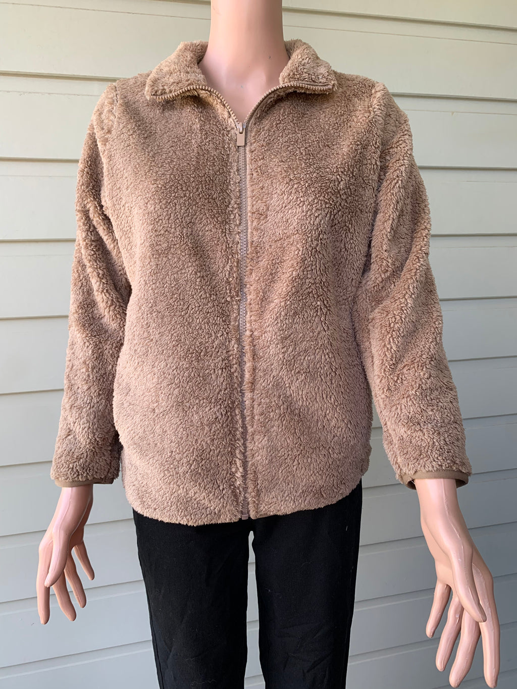 Camel - Fluffy Zip Jacket