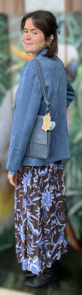 Blue Floral Maxi Skirt