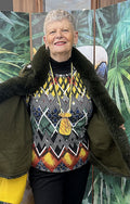 Aztec Diamond Print Top