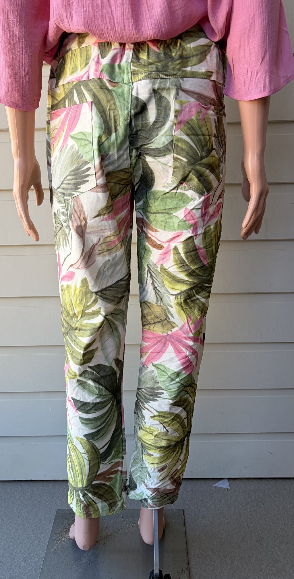 Floral Green and pink Pants