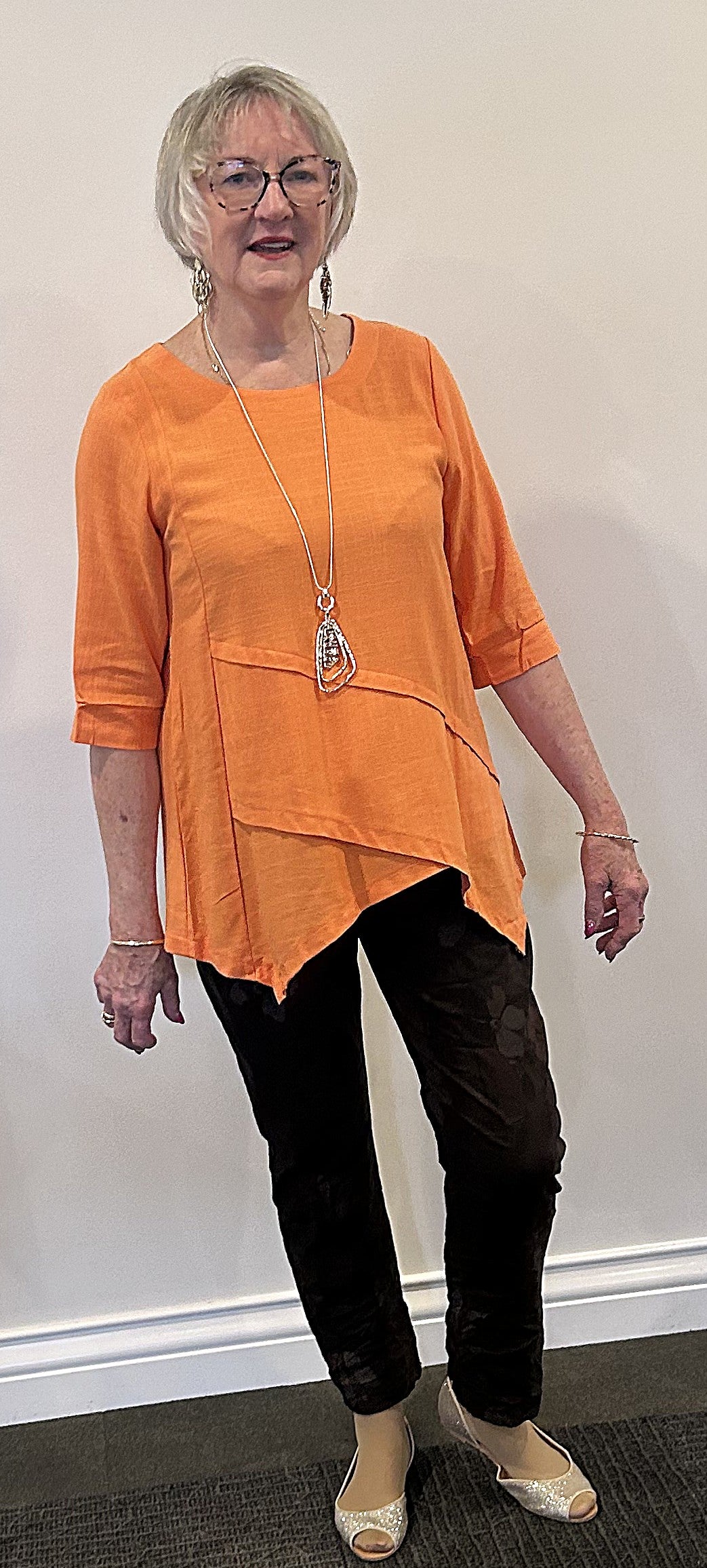 Sunset Linen Asymmetric Tunic 🧡
