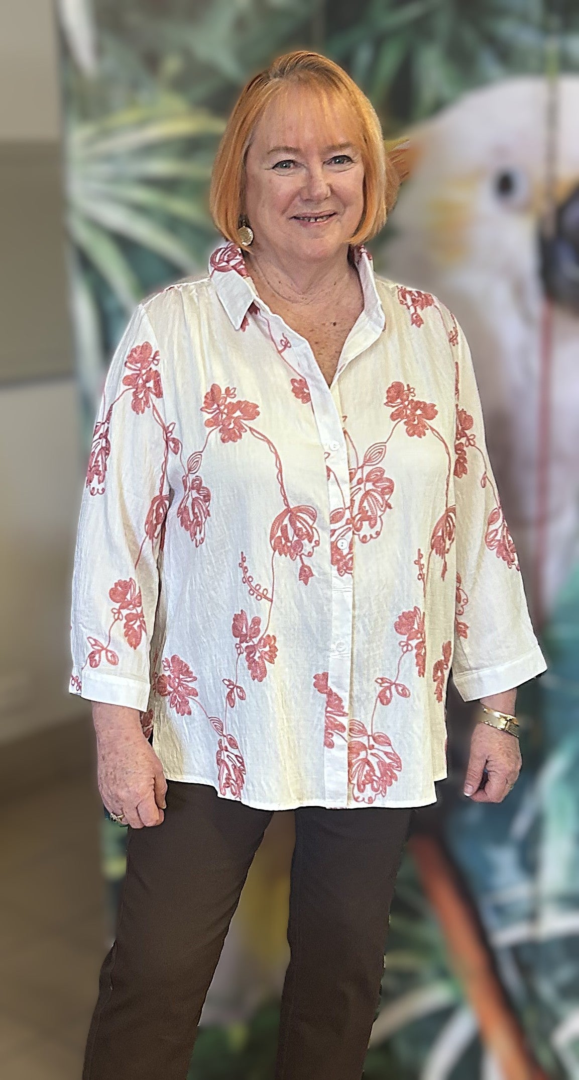 Embroidered Floral Shirt