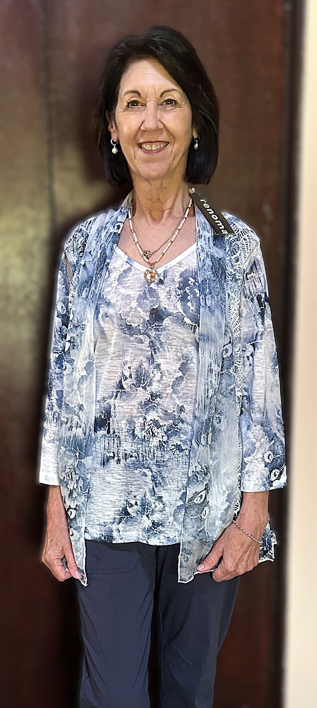 Watercolour Print Overlay Top