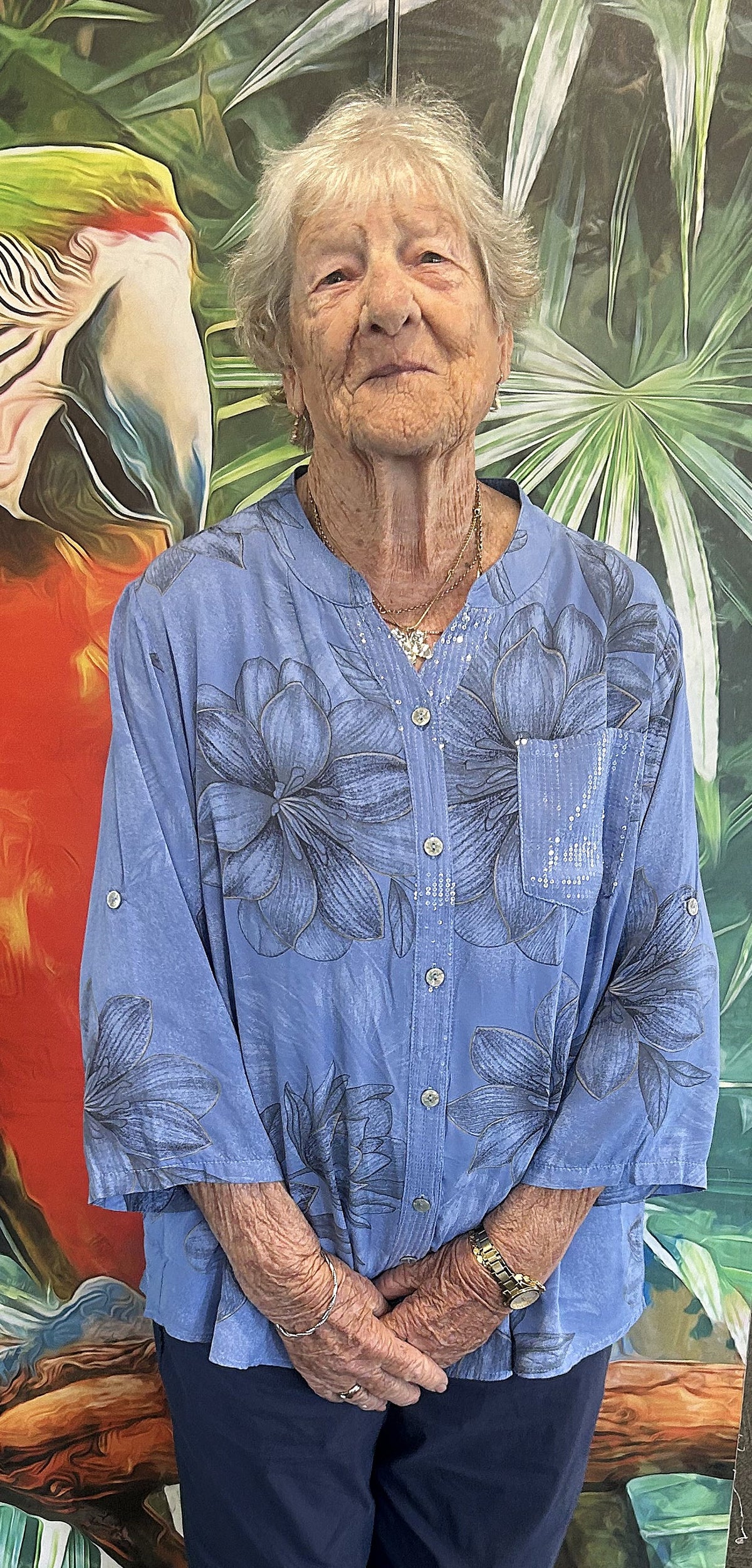 Sequin Trim Floral Shirt
