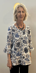 Blue Floral Paisley Cotton Tunic